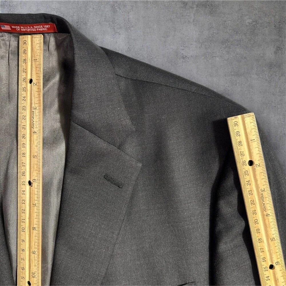 HART SHAFFNER MARX Men Blazer 44R Sport Coat Jacket Two Button Jacket Gray Wool